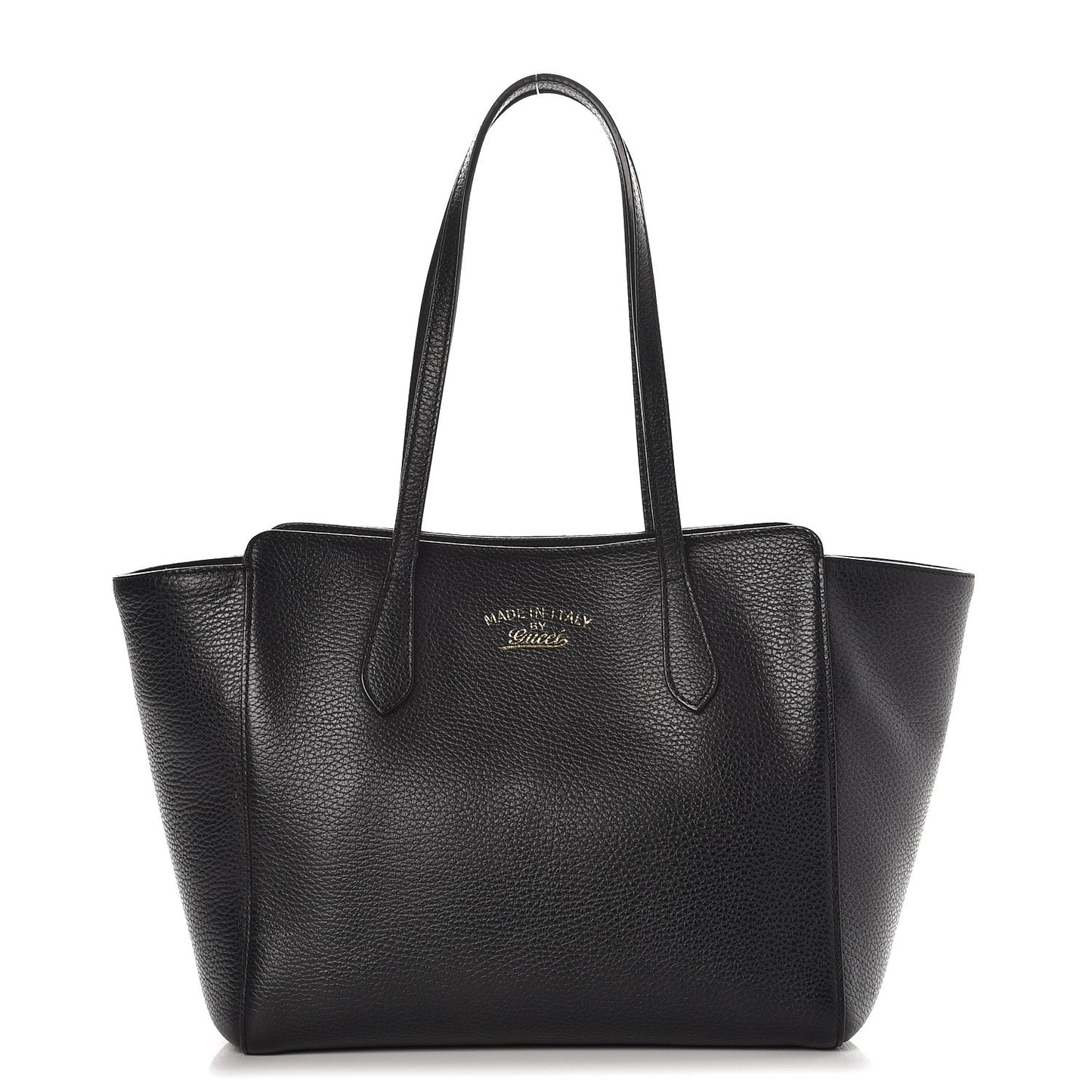 Pebbled Calfskin Small Swing Tote Black