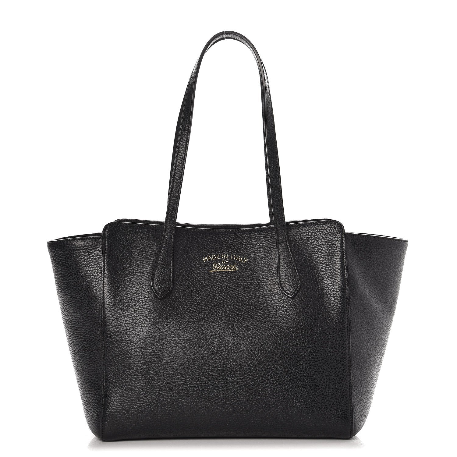 Gucci Pebbled Calfskin Small Swing Tote Black 1 of 14