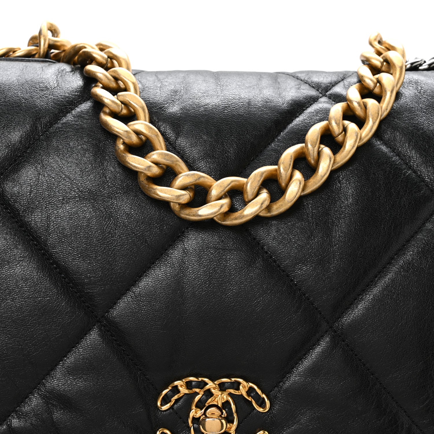Chanel Goatskin Quilted Maxi Chanel 19 Flap Black 8 of 10