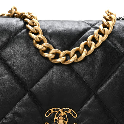 Chanel Goatskin Quilted Maxi Chanel 19 Flap Black 8 of 10