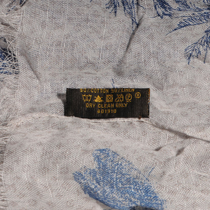 Louis Vuitton Cotton Linen Toile Etole De Louis Pareo Blue 7 of 7