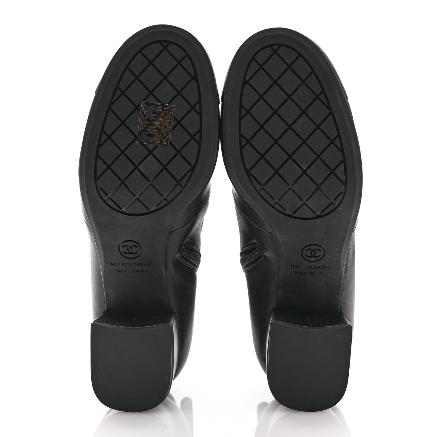 Stretch Lambskin Cap Toe CC Short Boots 37 Black