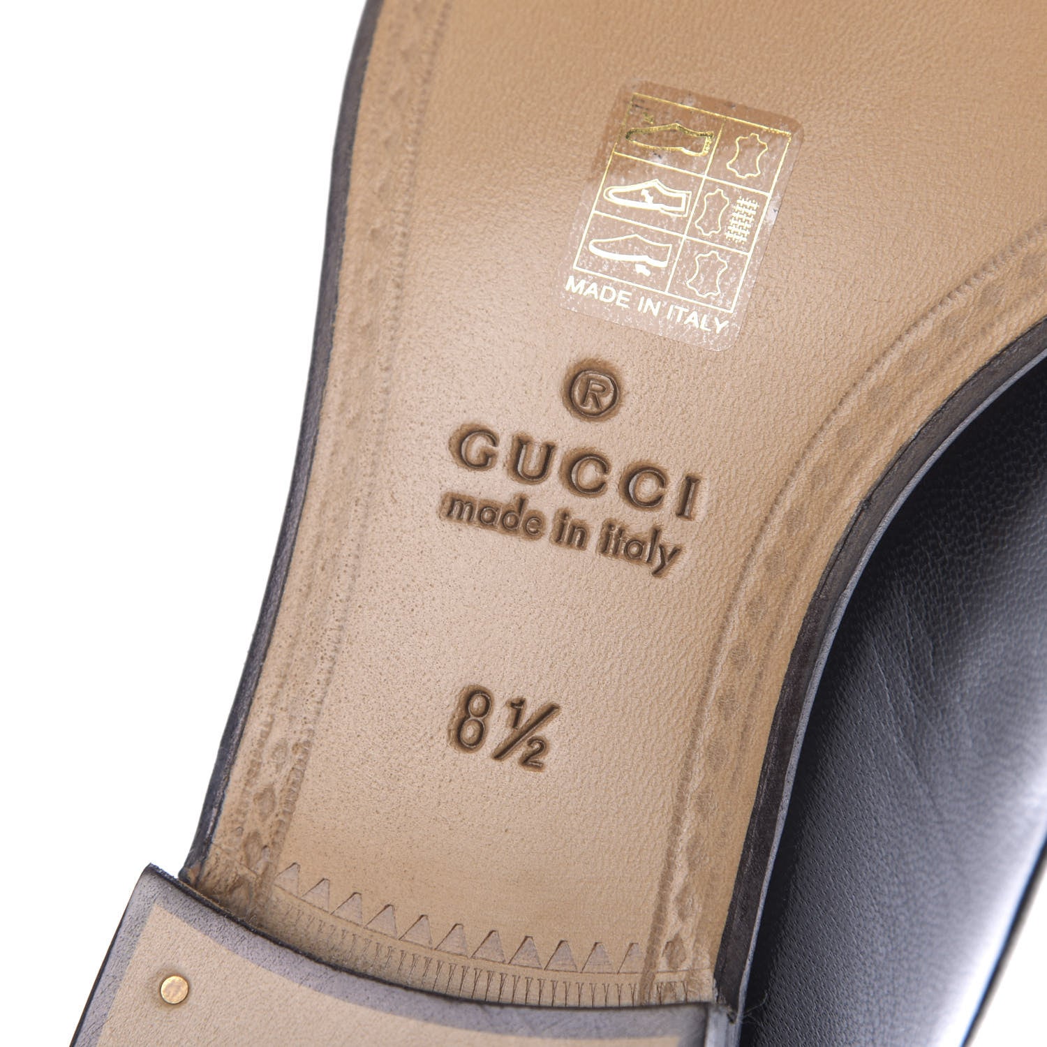 Gucci Calfskin Mens Bee Embroidered Roos Horsebit Loafers 8.5 Black 9 of 10