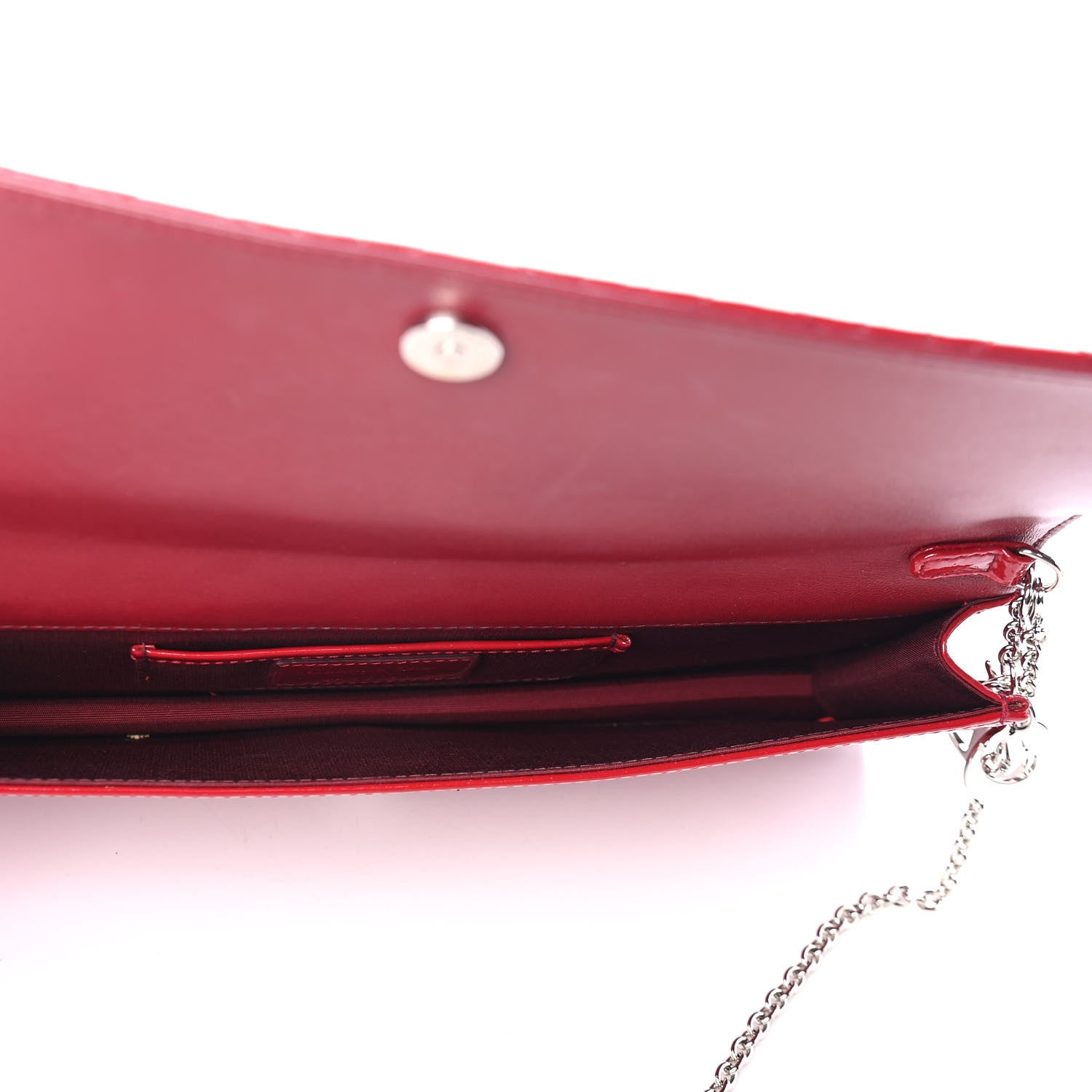 Christian Dior Patent Cannage Lady Dior Convertible Clutch Red 4 of 4