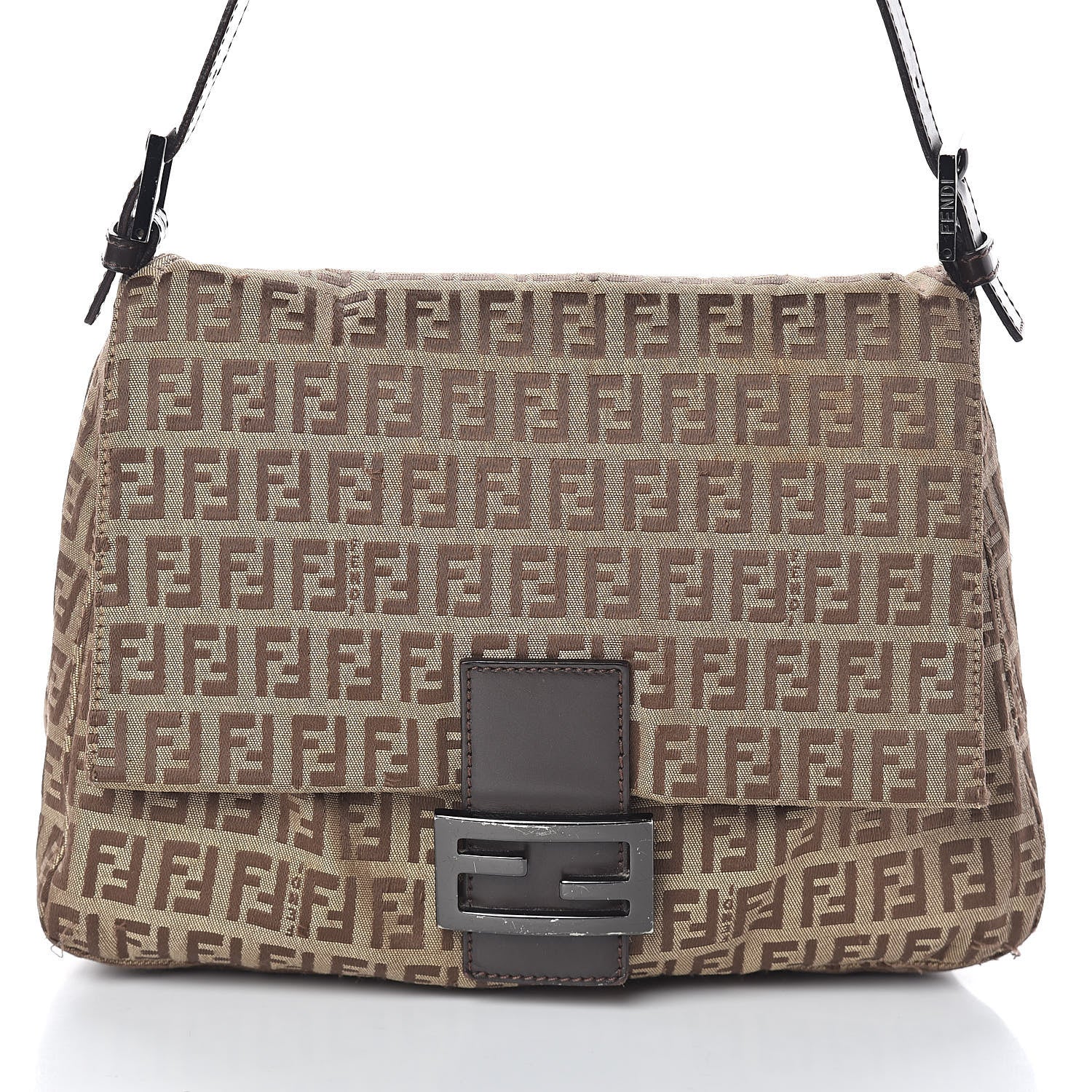 Fendi Zucchino Mama Baguette Dark Brown 8 of 10