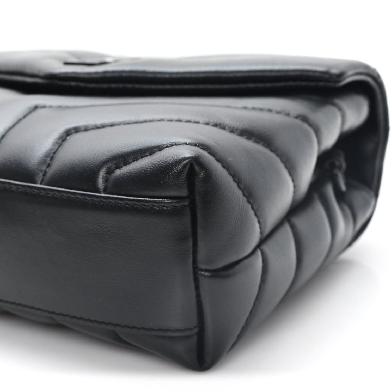 Saint Laurent Calfskin Y Quilted Monogram Monochrome Toy Loulou Crossbody Bag Black Black 10 of 11
