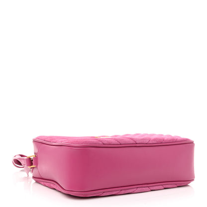 Saint Laurent Suede Matelasse Monogram Lou Camera Bag Rose 4 of 8