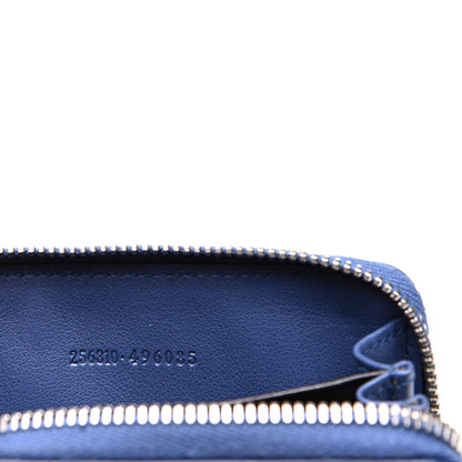 Gucci Microguccissima Zip Around Key Ring Coin Purse Mineral Blue 6 of 11