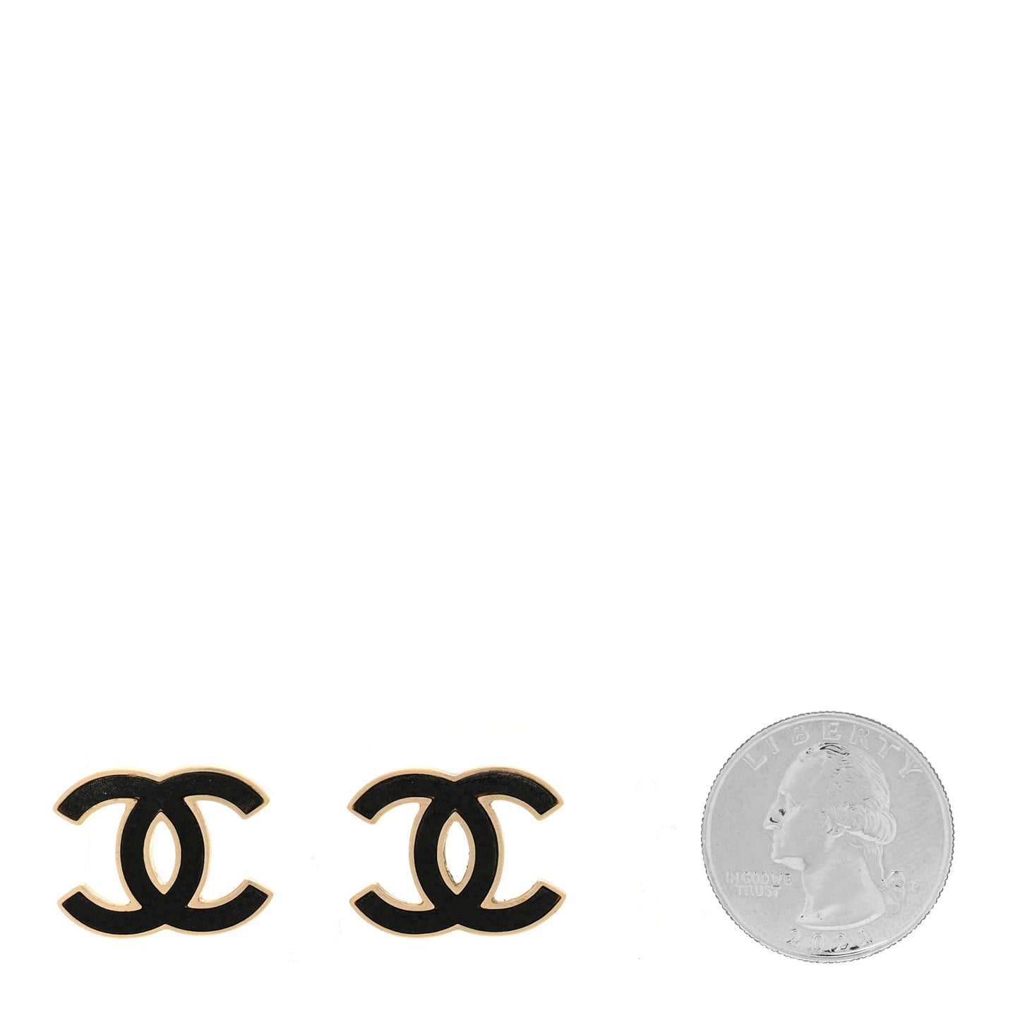Lambskin CC Earrings Black
