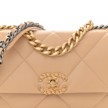 Chanel Lambskin Quilted Medium Chanel 19 Flap Beige 8 of 11