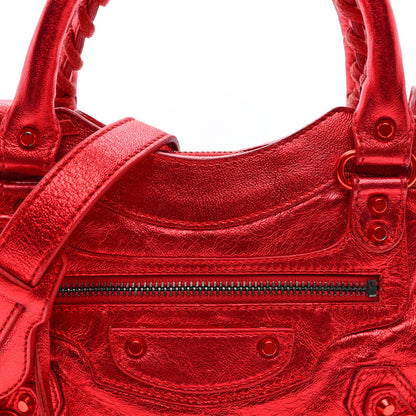 Balenciaga Metallic Chevre Classic Hardware Mini Classique First Red 7 of 9