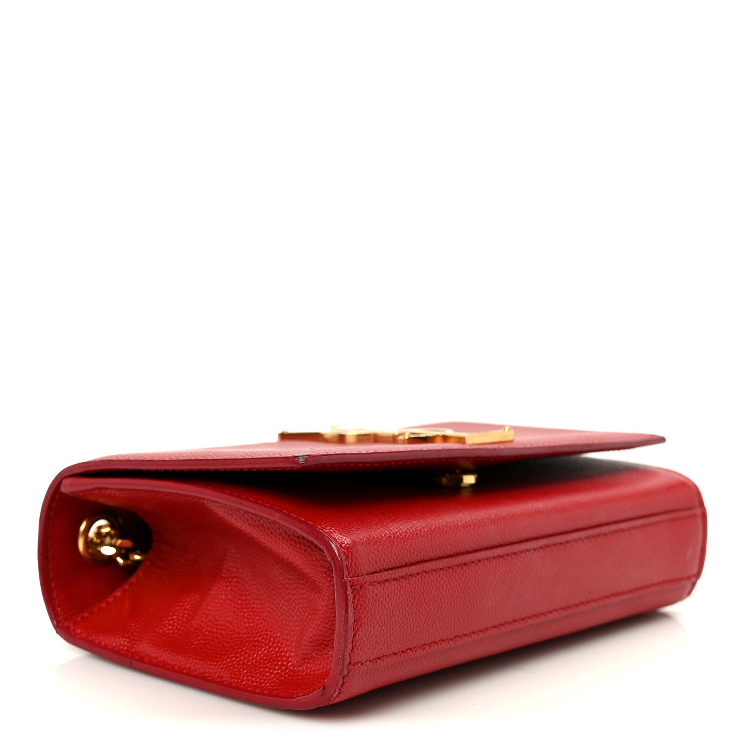 Saint Laurent Grain De Poudre Small Monogram Kate Satchel Red 4 of 11
