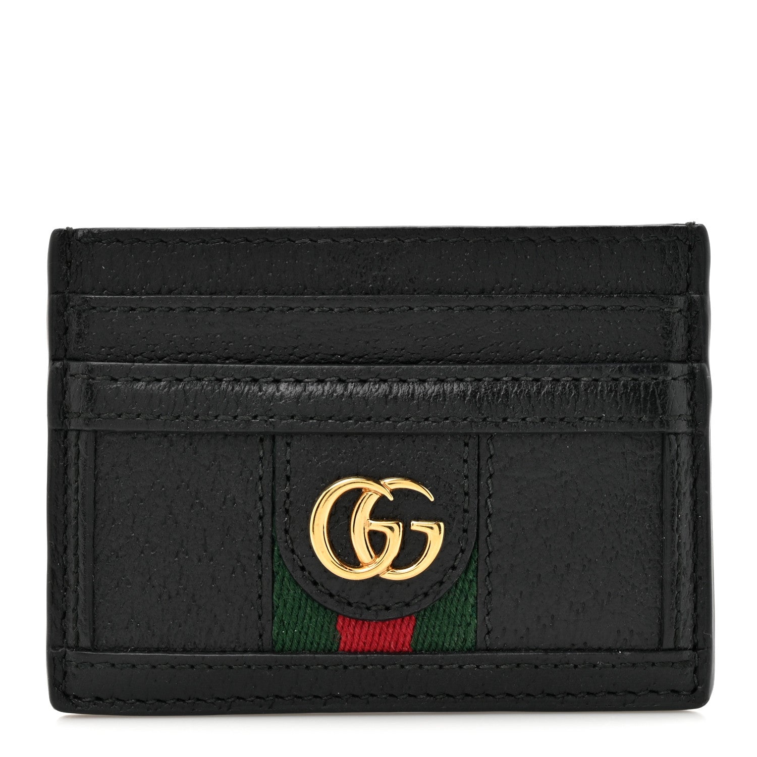 Gucci Calfskin Web GG Ophidia Card Holder Black 1 of 7