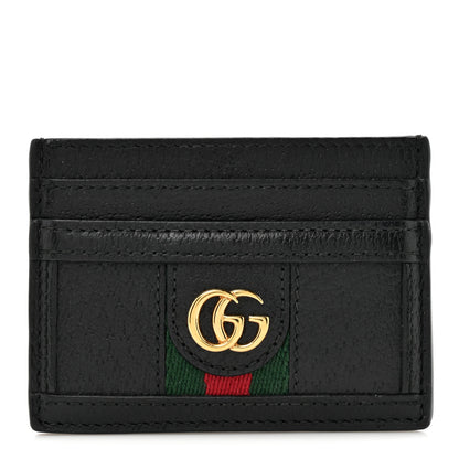 Gucci Calfskin Web GG Ophidia Card Holder Black 1 of 7