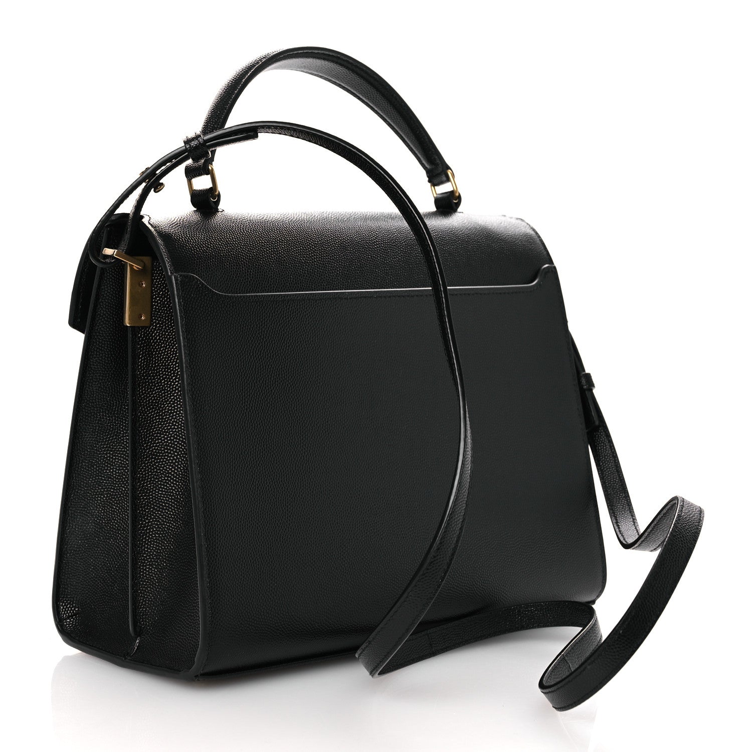 Saint Laurent Grain de Poudre Medium Classic Monogram Cassandra Top Handle Black 3 of 12