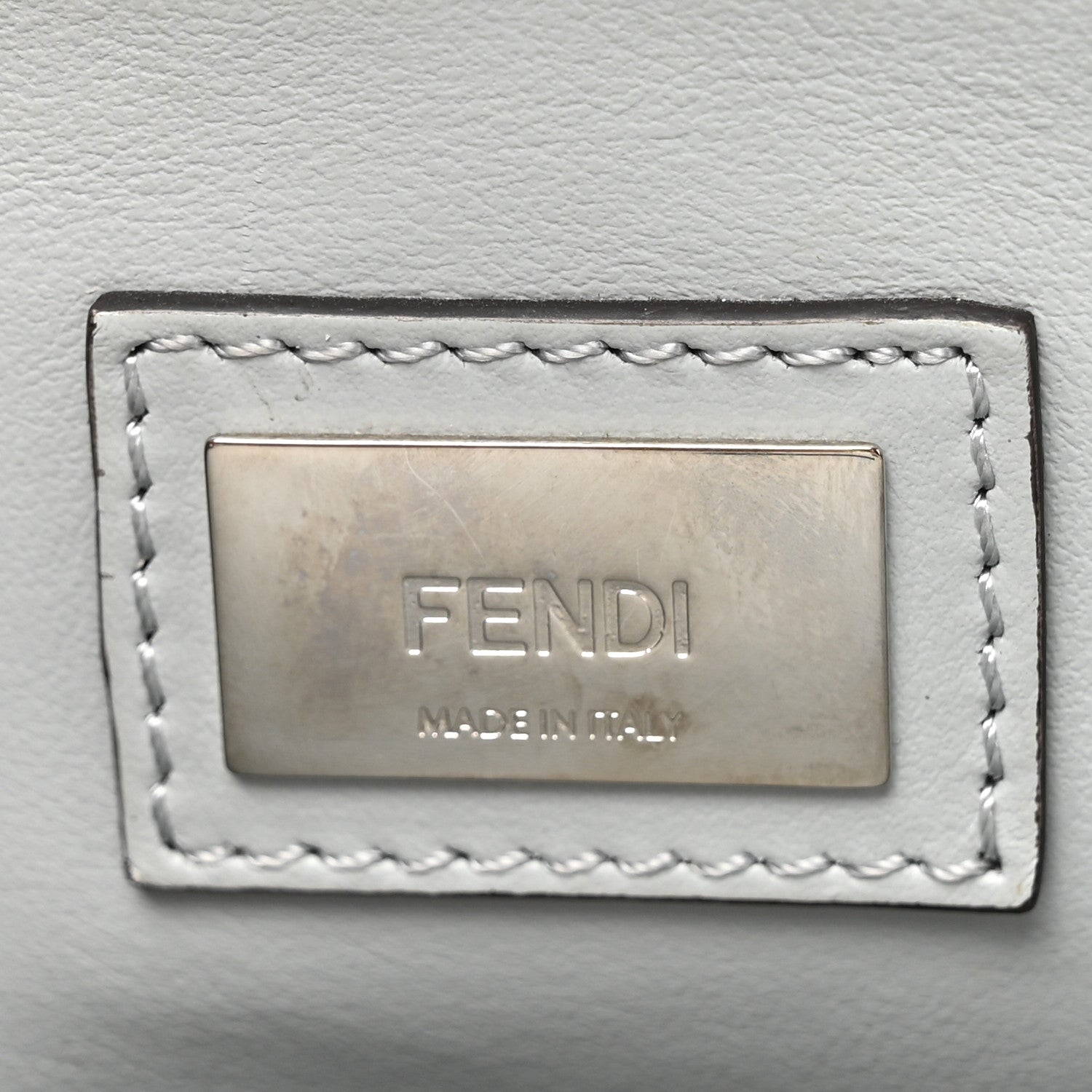 Fendi Vitello Liberty Pearl Petite 2Jours Tote Grigio Perla 7 of 12
