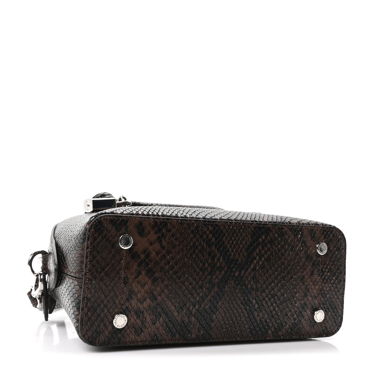 Stella McCartney Faux Snake Print Ryder Crossbody Bag Espresso