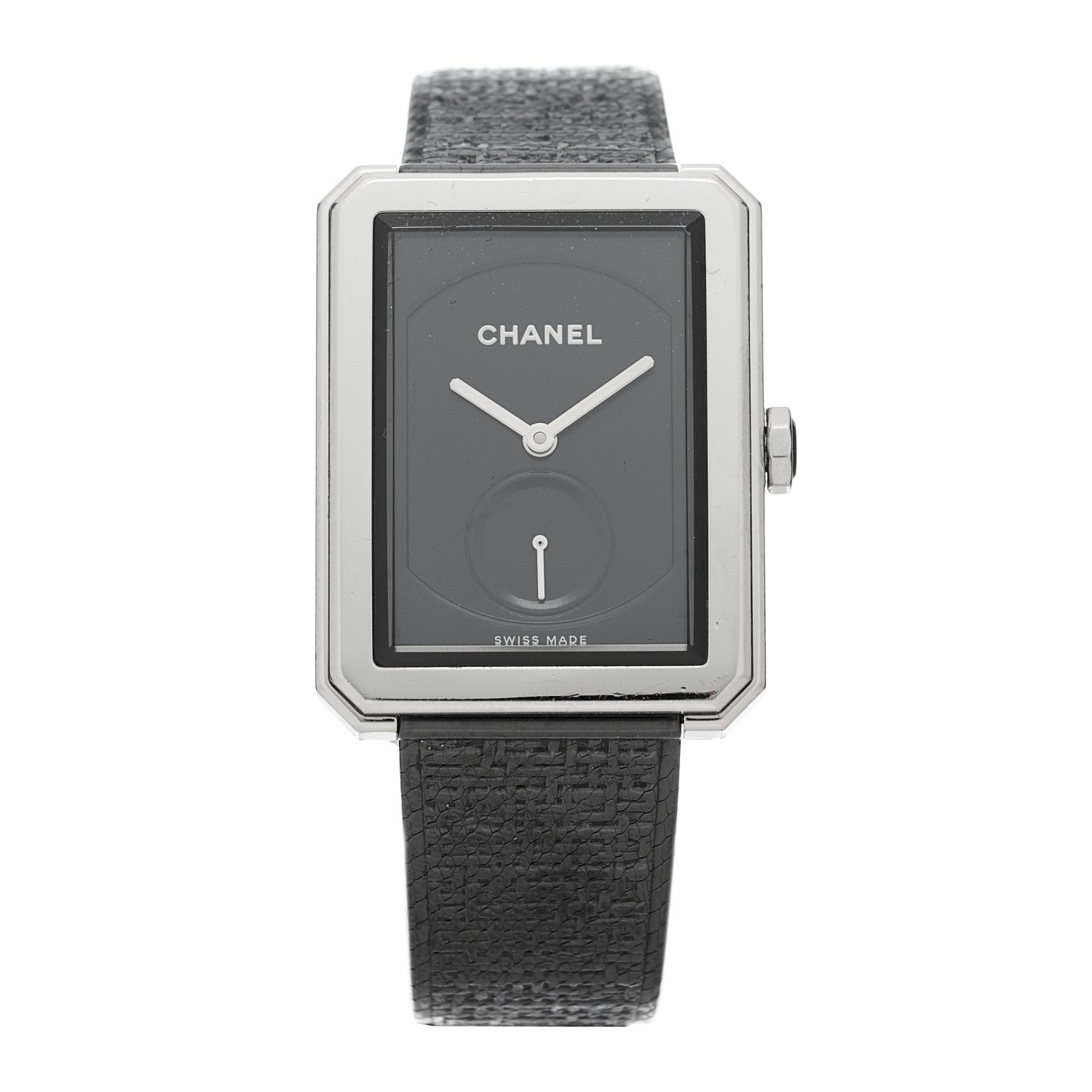 Chanel Stainless Steel Calfskin 29mm Boy-Friend Tweed Manual Winding Watch Black 1 of 4
