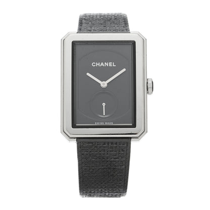 Chanel Stainless Steel Calfskin 29mm Boy-Friend Tweed Manual Winding Watch Black 1 of 4