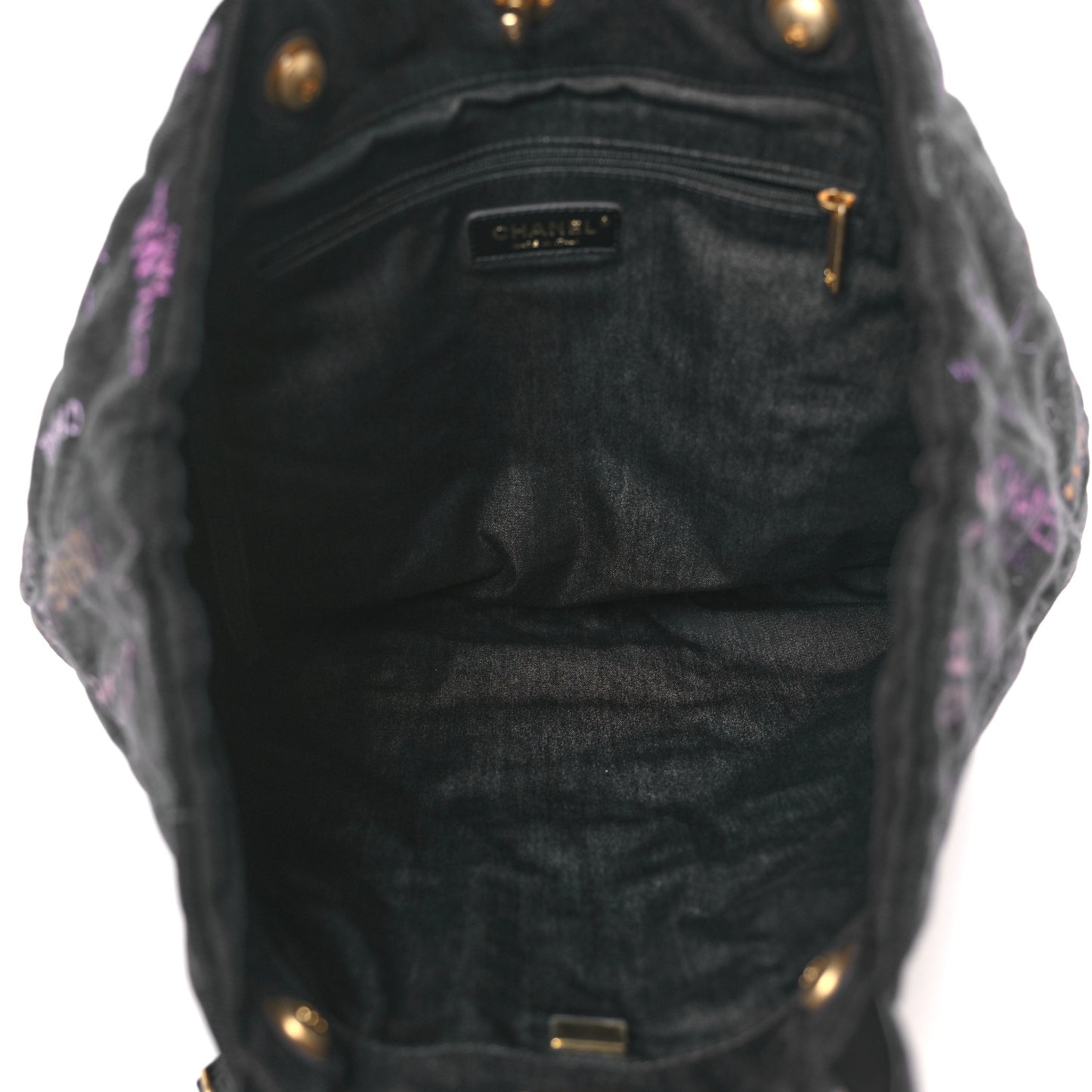 Denim Quilted Denim Mood Maxi Shopping Bag Black Multicolor