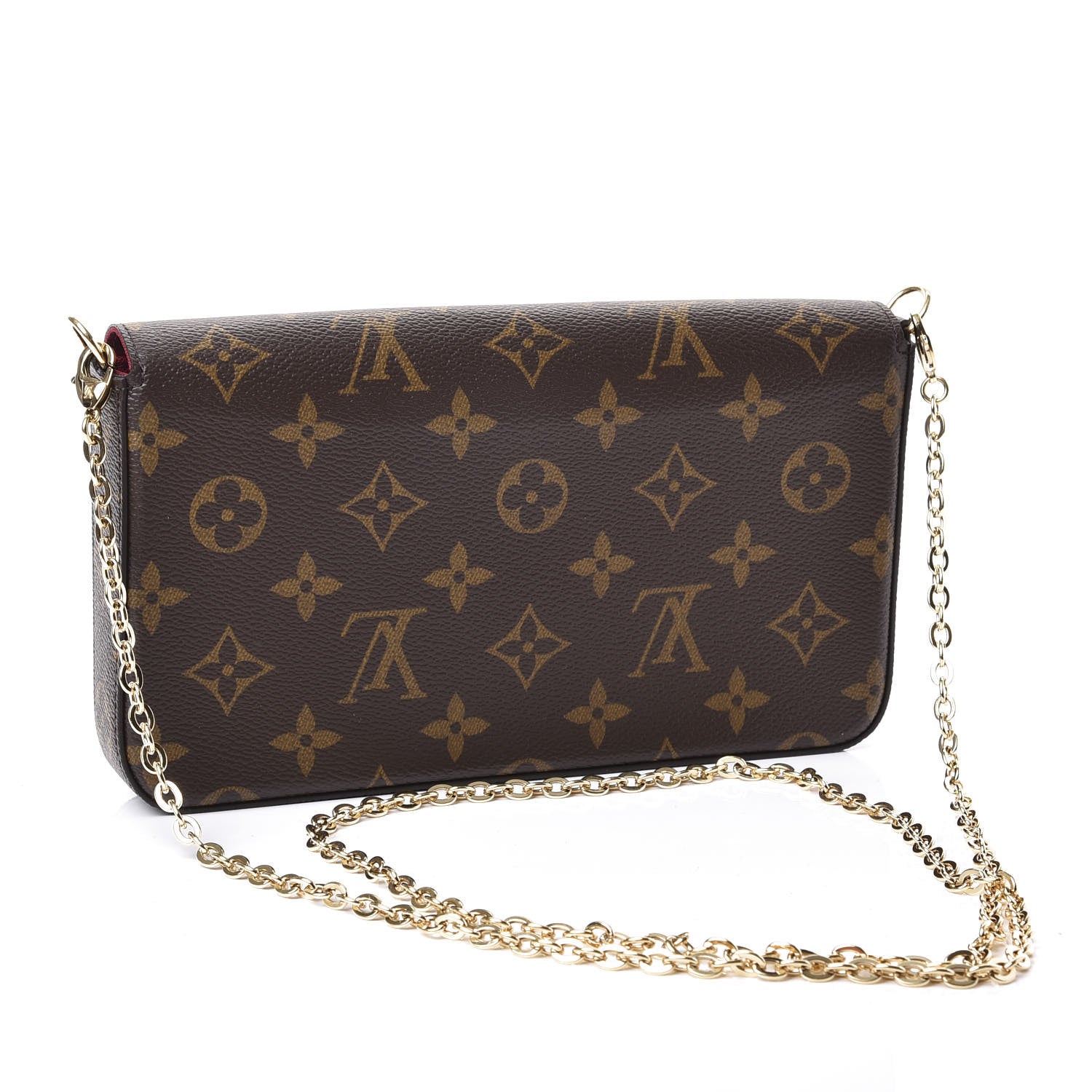 Louis Vuitton Monogram Pochette Felicie Chain Wallet Fuchsia 3 of 10