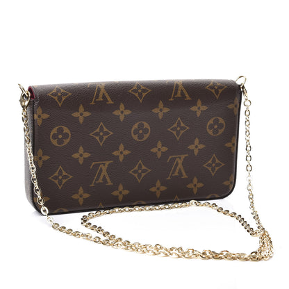 Louis Vuitton Monogram Pochette Felicie Chain Wallet Fuchsia 3 of 10
