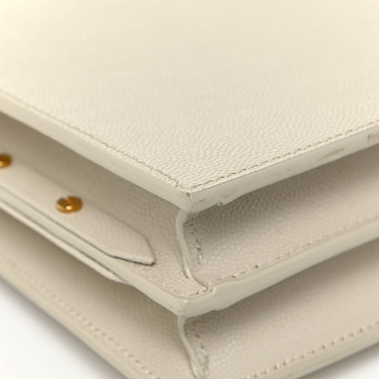 Saint Laurent Grain De Poudre Monogram Cassandra Clasp Bag Vintage White 16 of 18