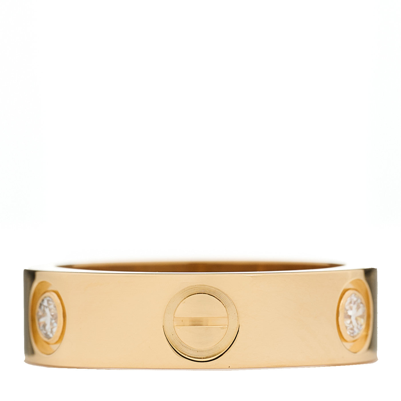 18K Yellow Gold 3 Diamond 5.5mm LOVE Ring 53 6.5