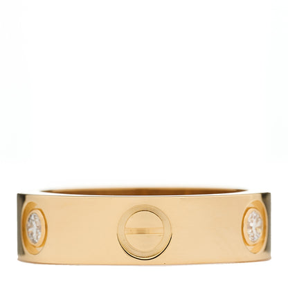 Cartier 18K Yellow Gold 3 Diamond 5.5mm LOVE Ring 53 6.5 3 of 4