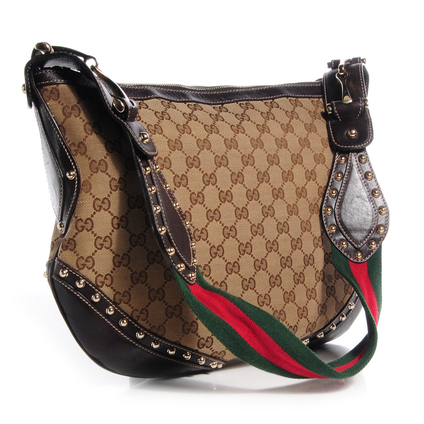 Monogram Pelham Studded Shoulder Bag Brown