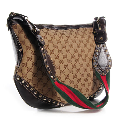 Gucci Monogram Pelham Studded Shoulder Bag Brown 3 of 9