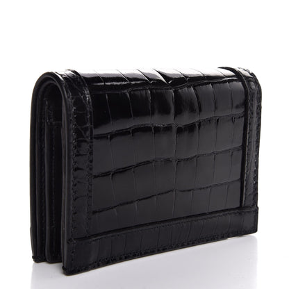 Gucci Crocodile GG Marmont Card Case Black 3 of 7