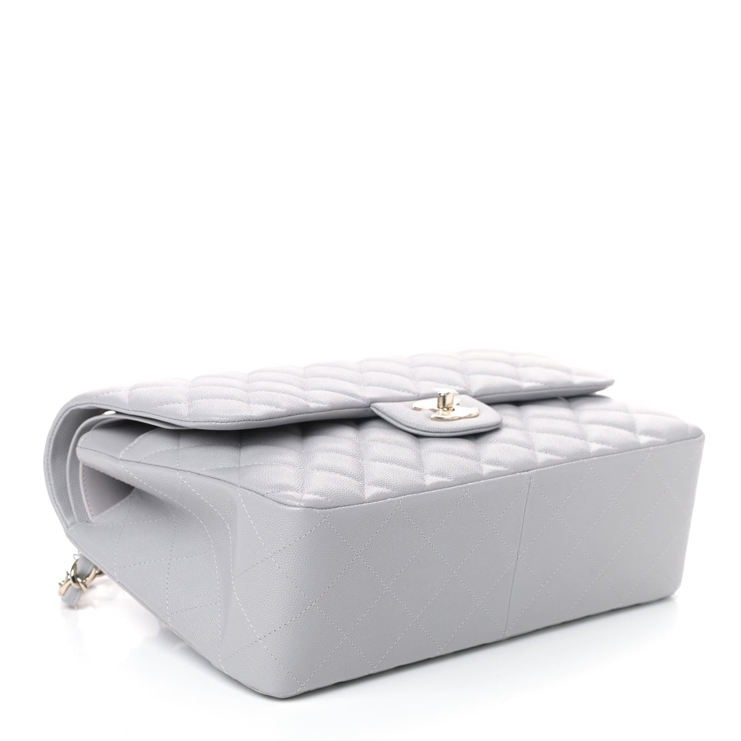 Chanel Caviar Quilted Jumbo Double Flap Grey 3 of 4