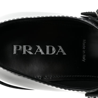 Prada Spazzolato Mary Jane T Strap 40mm Loafers 10.5 Black 7 of 10