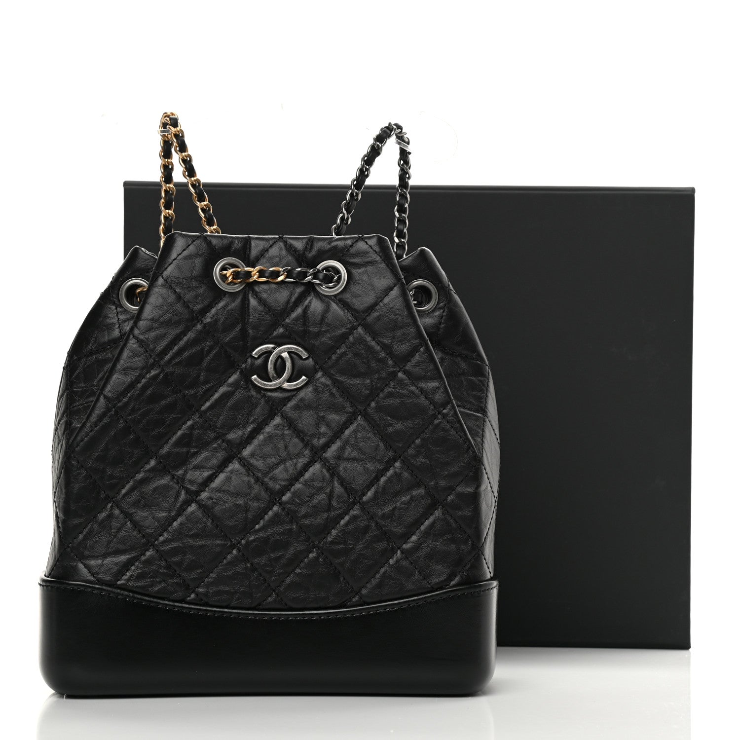 Chanel Aged Calfskin Quilted Small Gabrielle Backpack Black 12 of 12