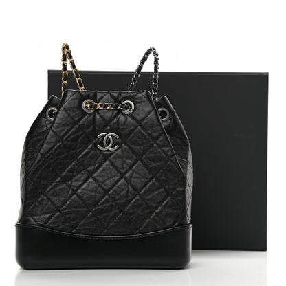 Chanel Aged Calfskin Quilted Small Gabrielle Backpack Black 12 of 12