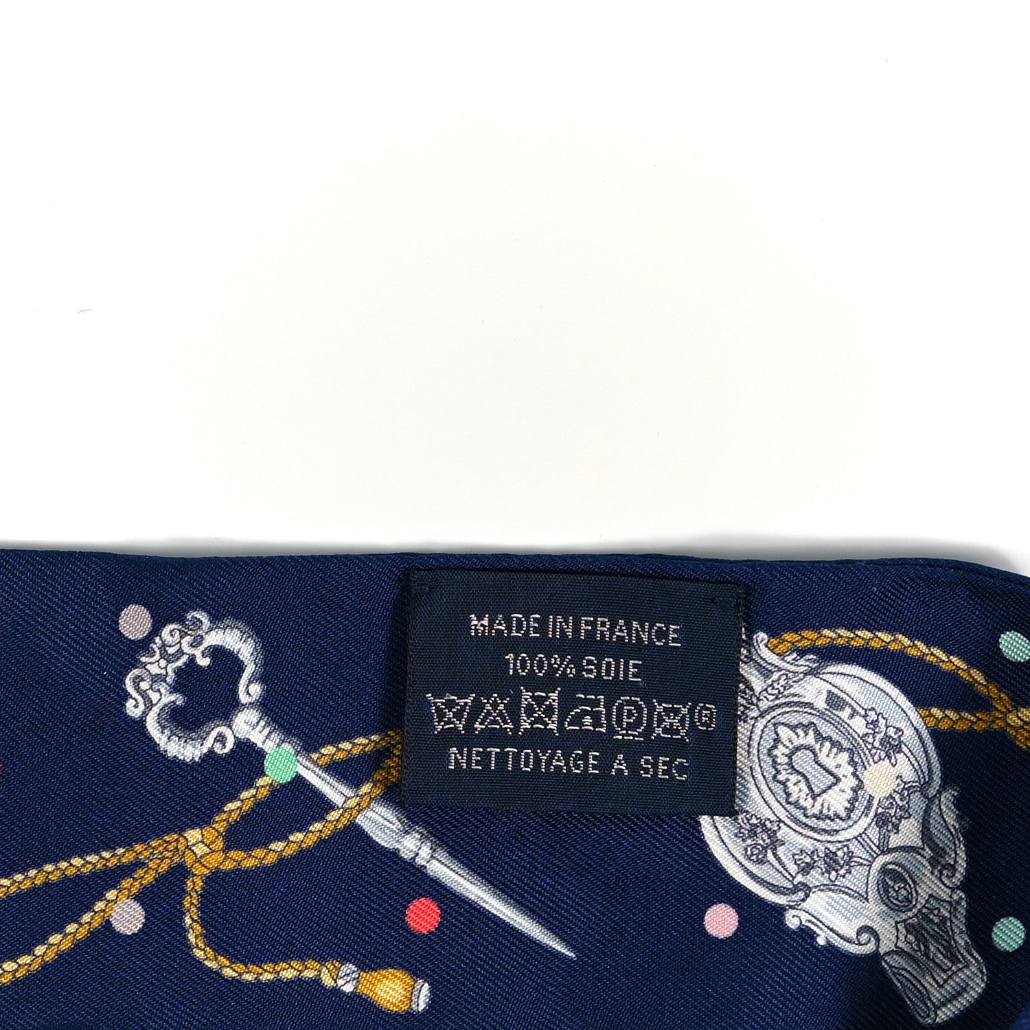 Hermes Silk Les Cles A Pois Twilly Marine Gris Argent 3 of 4