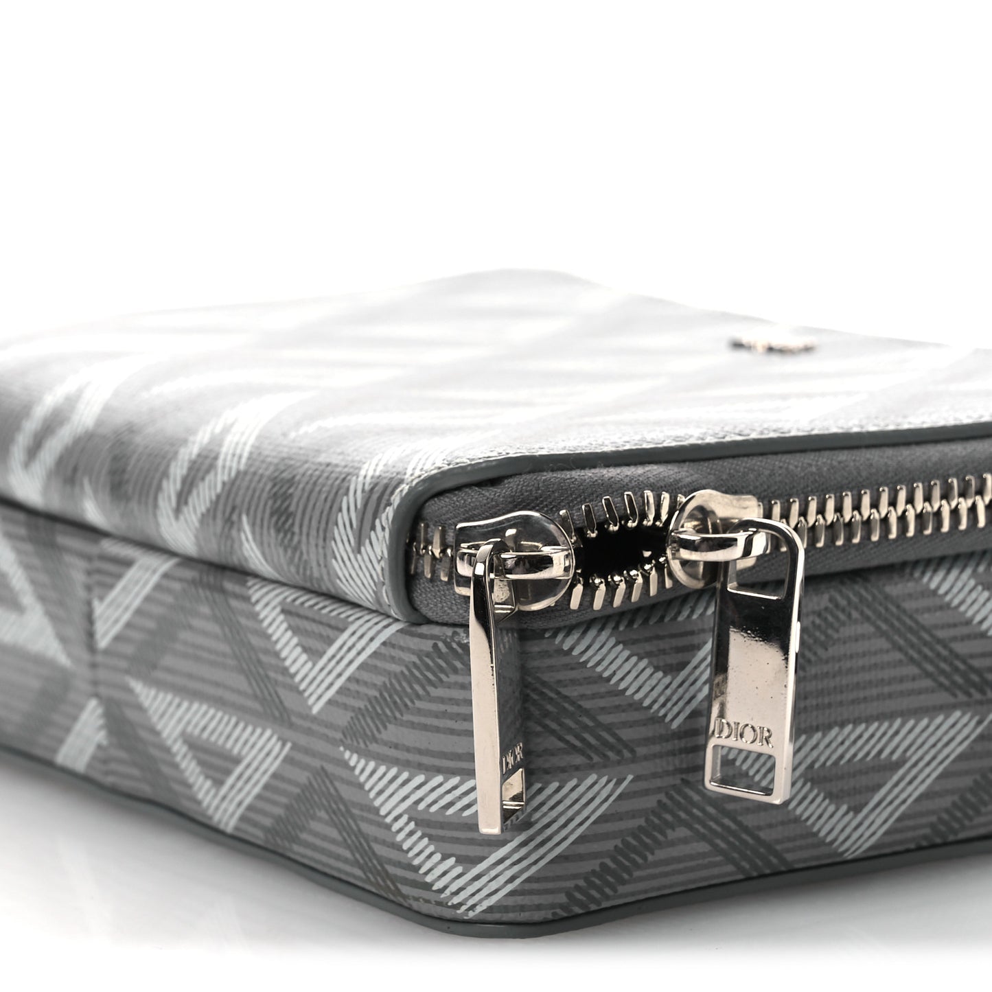 Coated Canvas CD Diamond Messenger Pouch Grey