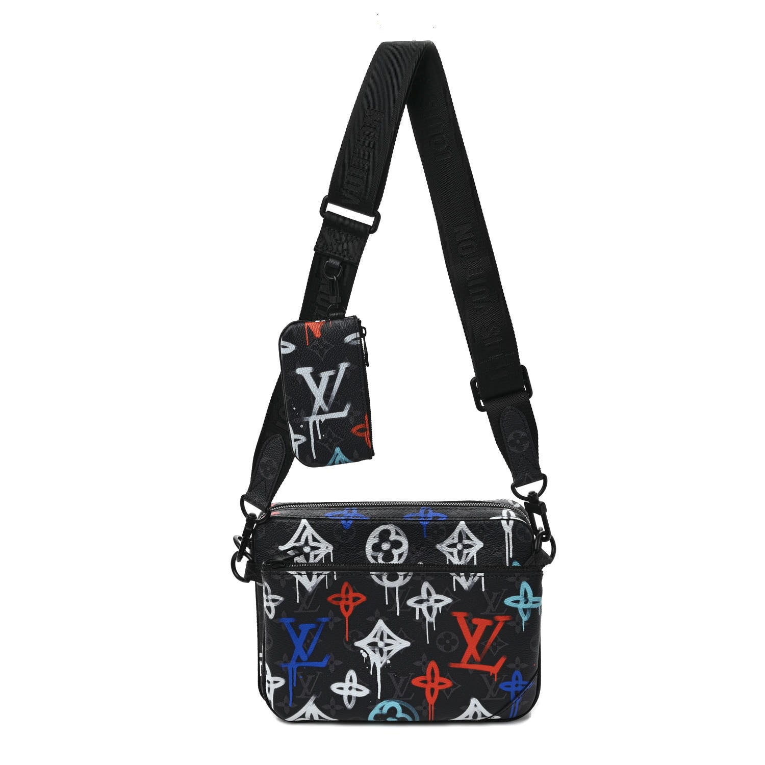Louis Vuitton Monogram Eclipse LV Graffiti Trio Messenger Multicolor 1 of 9