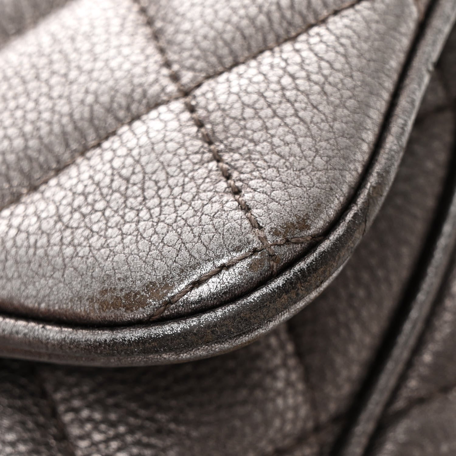 Chanel Metallic Grained Calfskin Quilted Medium Casual Rock Flap Charcoal 11 of 13