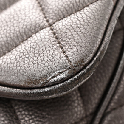 Chanel Metallic Grained Calfskin Quilted Medium Casual Rock Flap Charcoal 11 of 13