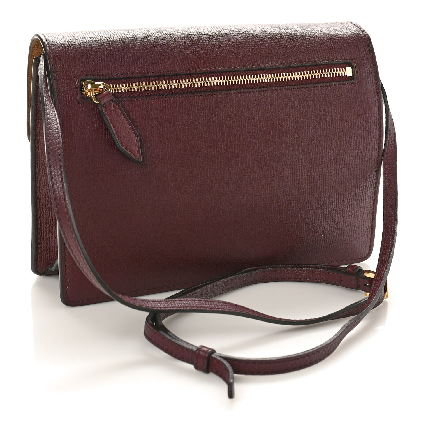 Derby Calfskin House Check Small Macken Crossbody Bag Mahogany Red