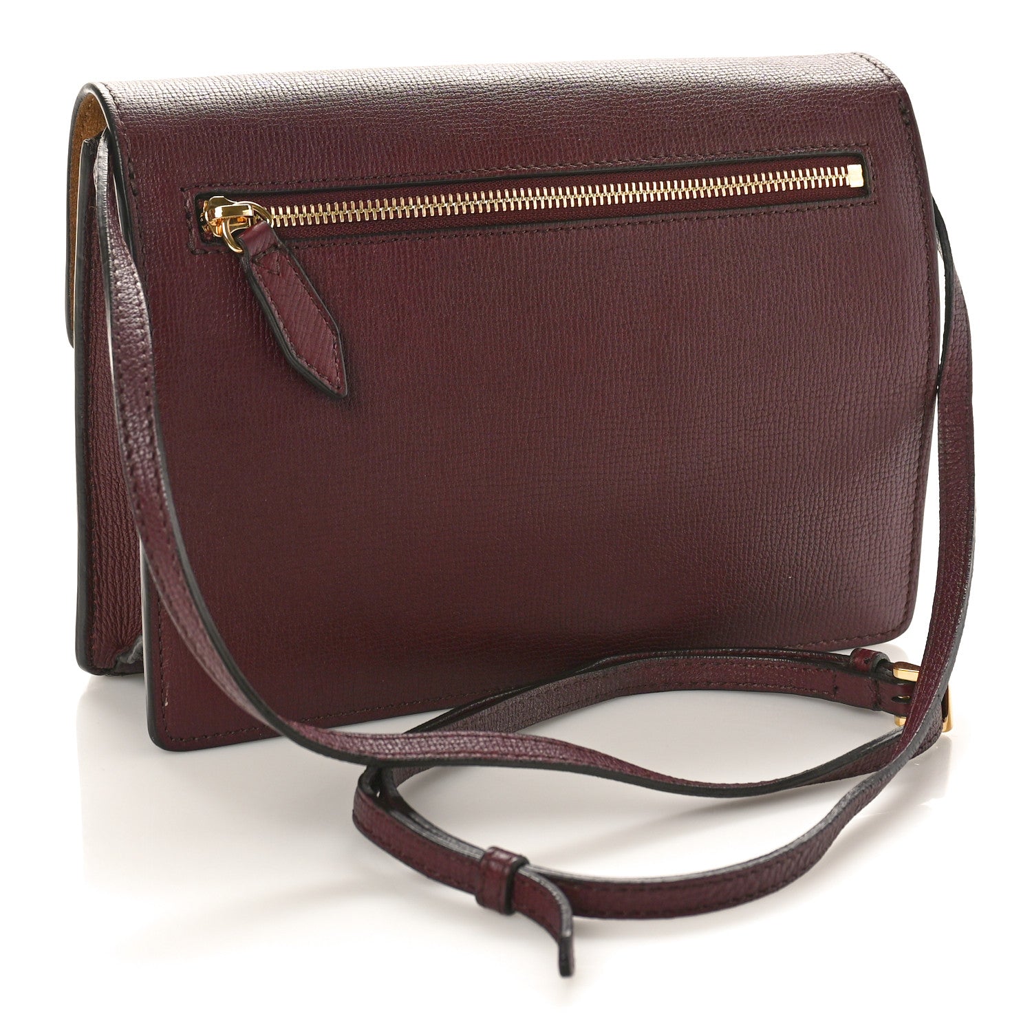 Burberry Derby Calfskin House Check Small Macken Crossbody Bag Mahogany Red 3 of 10