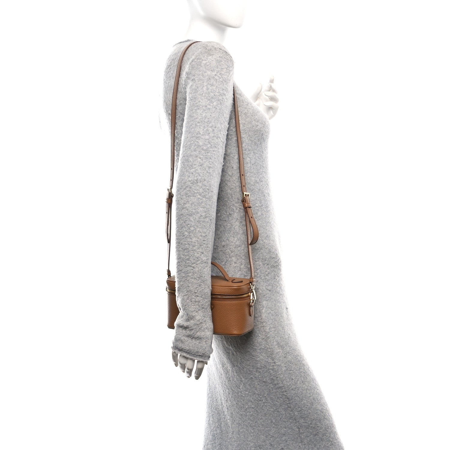 Prada Vitello Daino Mini Vanity Top Handle Bag Caramel 2 of 9
