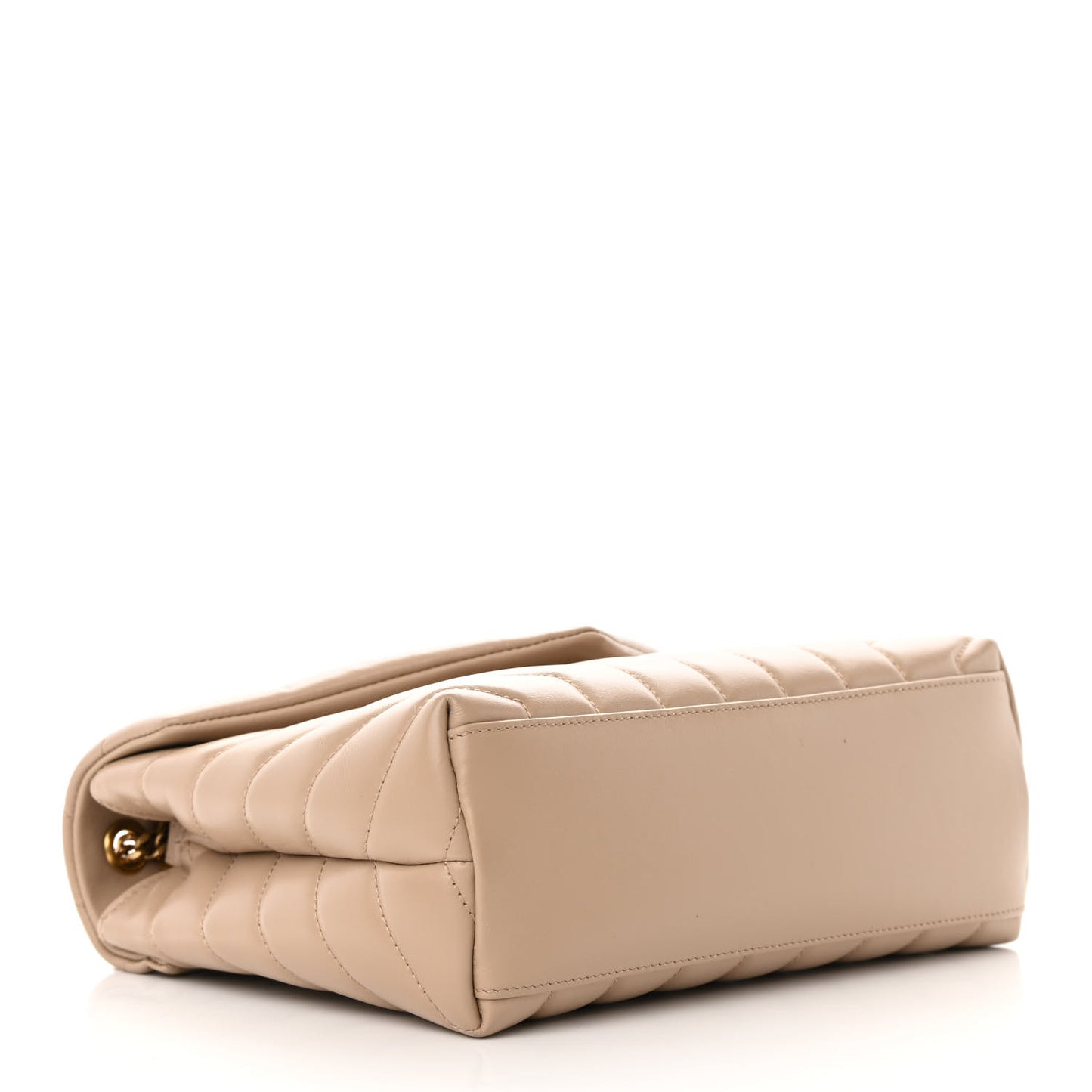 Calfskin Y Quilted Monogram Small Loulou Chain Satchel Dark Beige