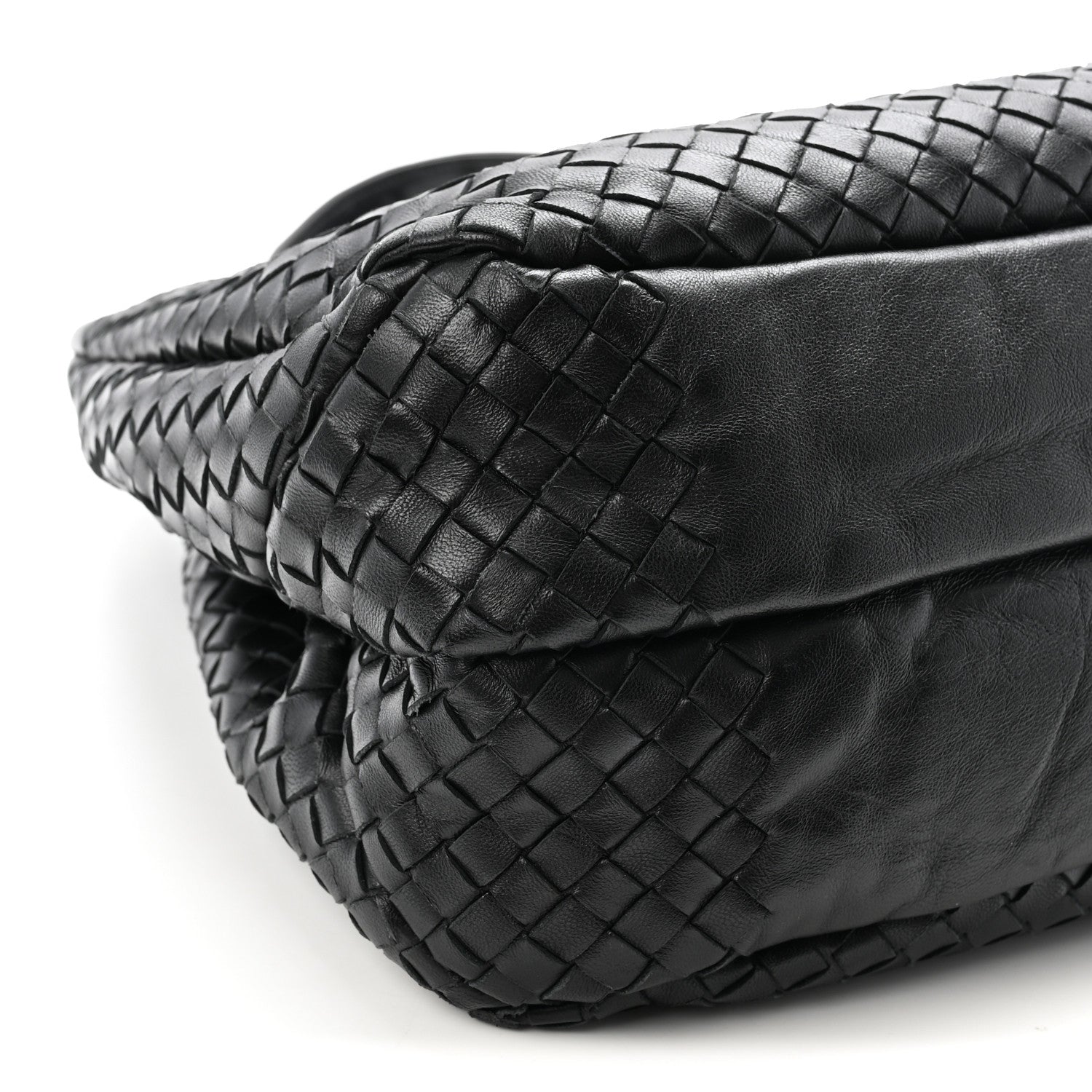 Bottega Veneta Nappa Intrecciato Medium Campana Shoulder Bag Black 9 of 10