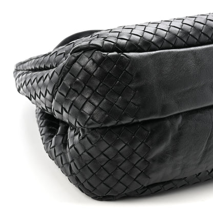 Bottega Veneta Nappa Intrecciato Medium Campana Shoulder Bag Black 9 of 10