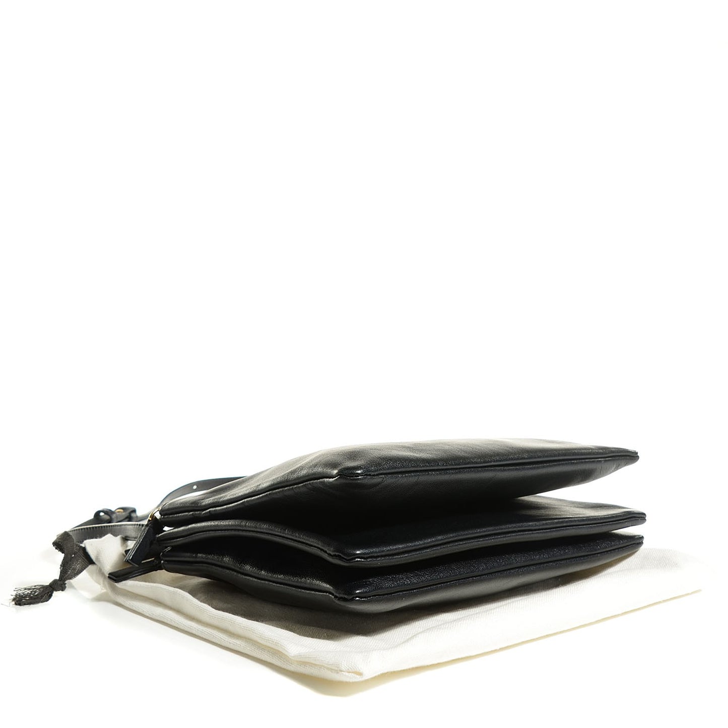 Lambskin Large Trio Crossbody Bag Black