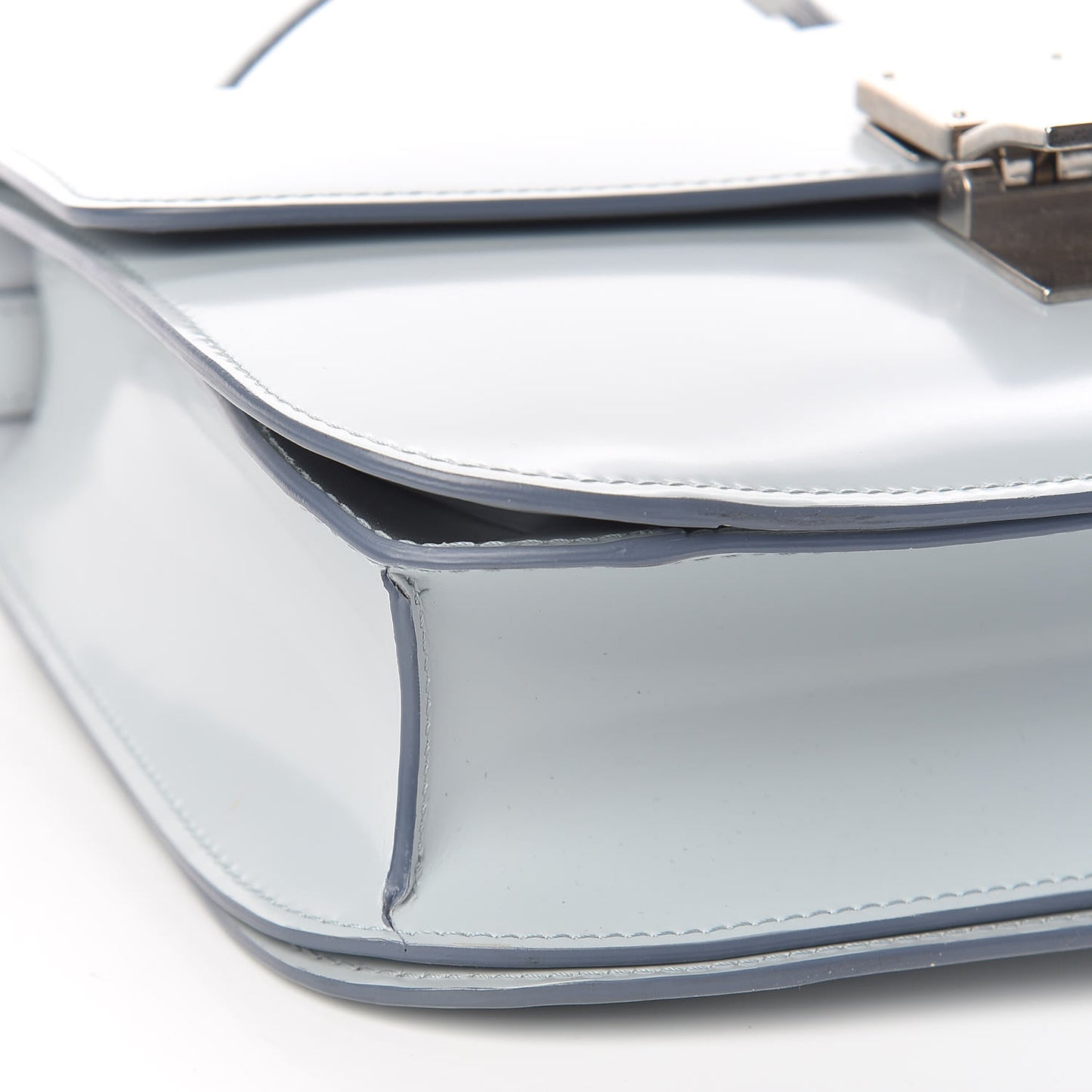 Spazzolato Calfskin Medium Classic Box Flap Bag Glacier
