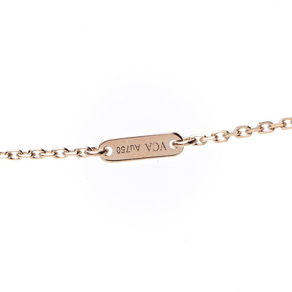 Van Cleef & Arpels 18K Rose Gold Carnelian Sweet Alhambra Pendant Necklace 6 of 7
